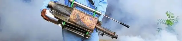 Fumigation technician using a fogger for deep pest treatment in Boca Raton, FL